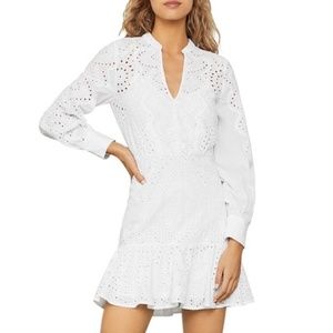 BCBG MaxAzria White Eyelet Shirt Dress
